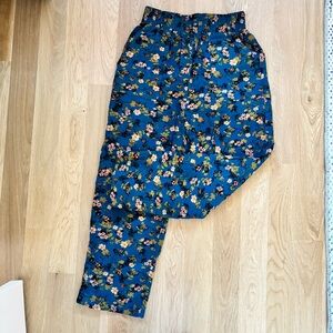 Natural Life blue floral corduroy pants size S